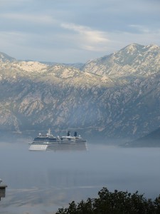 Cruise ship in the Bay of Kotor