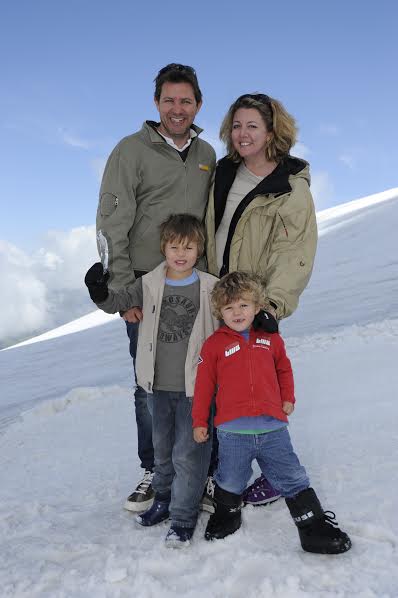 family photo in alps